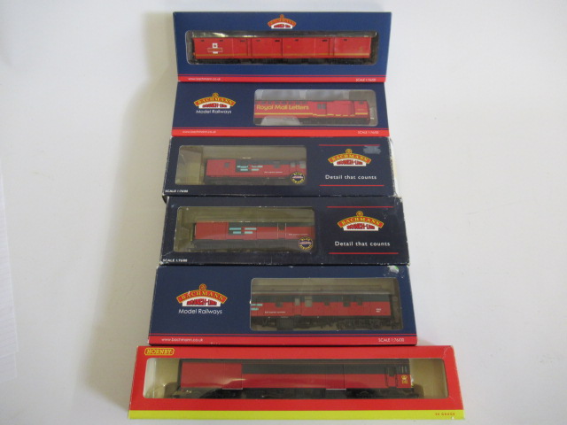 Bachmann and Hornby Post Office vehicles comprising three Rail Express Parcel vans Image