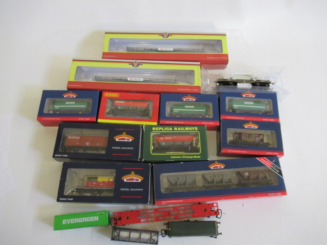 Modern image goods rolling stock by Bachmann and others including Motor Rail Transport wagons Image