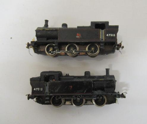 Two N gauge 2P 0-6-0 tank locomotives in B.R. black Image