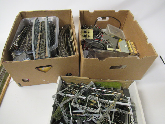 A quantity of OO track and points and catenary and contollers Image