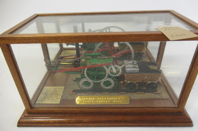 A 1:32 scale model of Trevithick's Pen-Y-Darren locomotive built and finished to a good standard by Image