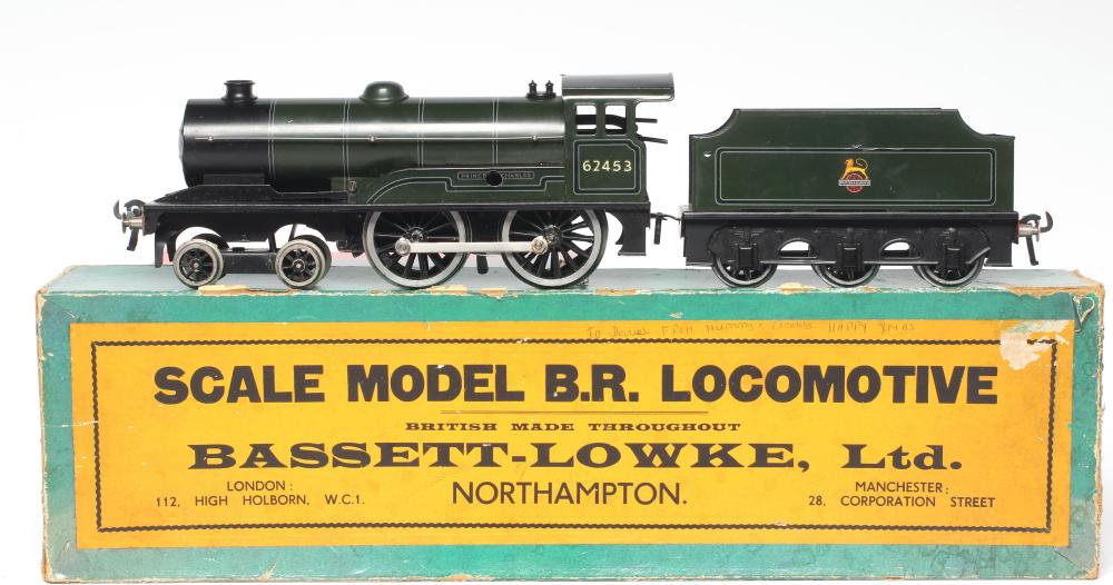 Bassett-Lowke Prince Charles clockwork locomotive and tender in B.R Image