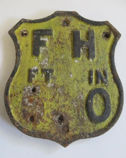 Cast iron fire hydrant distance notice (one number missing) Image