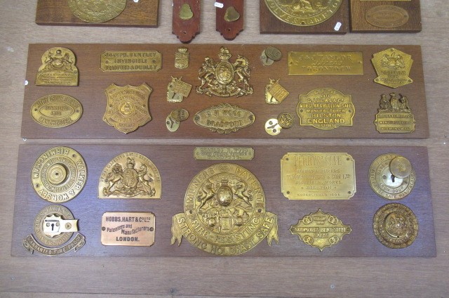 Vintage brass safe lock and manufacturers' plates including Milners' Patent Image