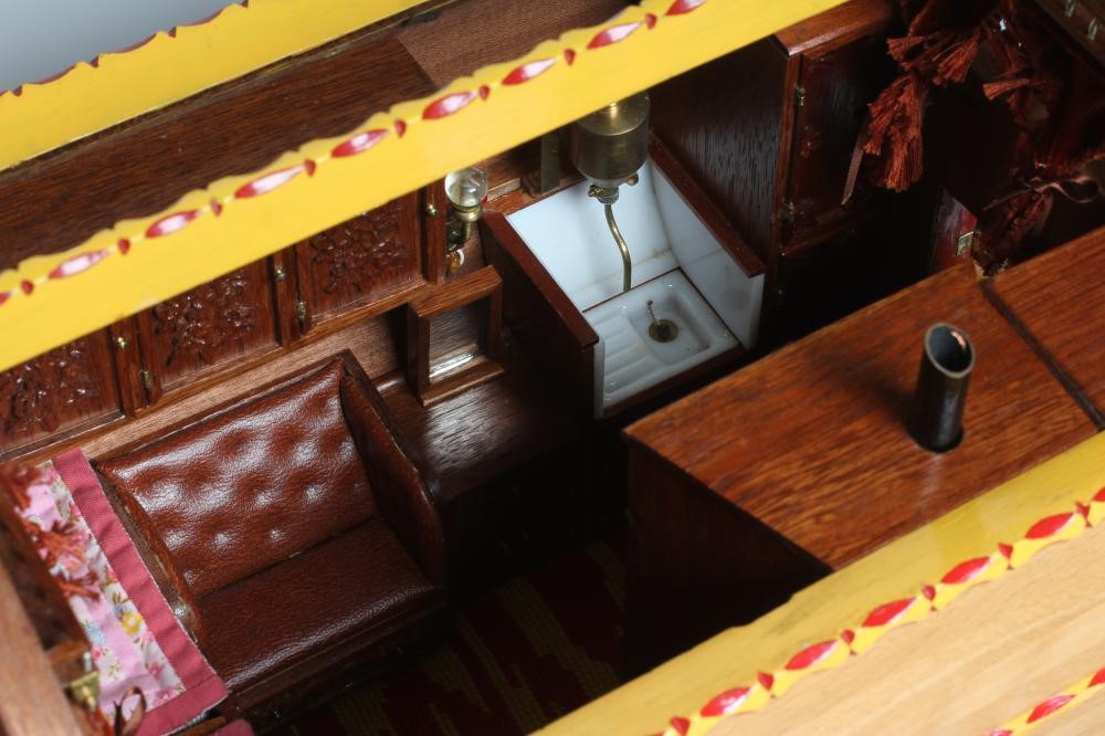 A well made model of a horse drawn gypsy caravan Image