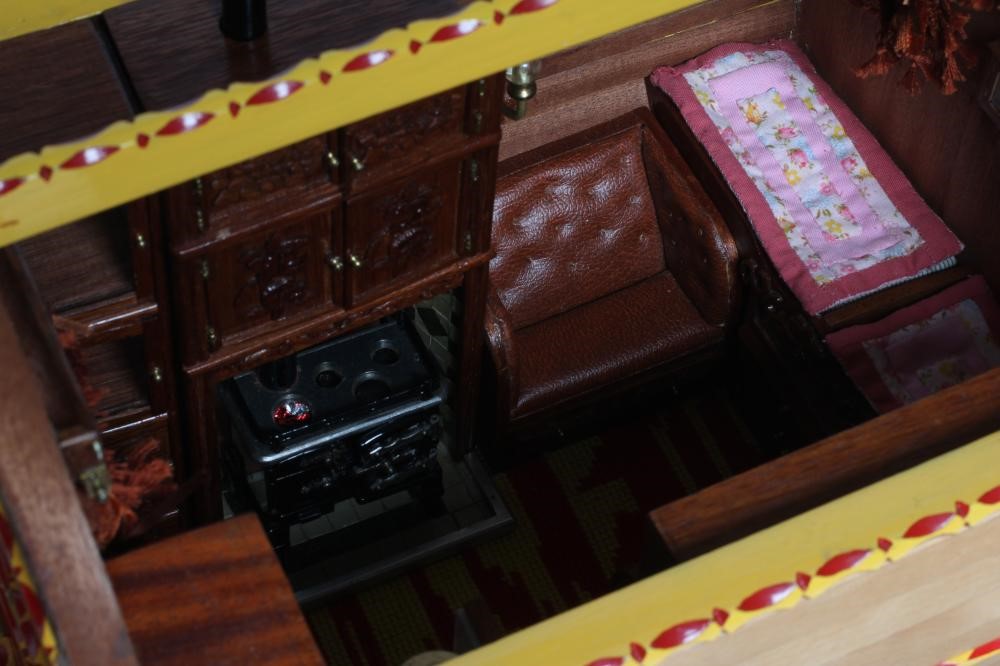 A well made model of a horse drawn gypsy caravan Image