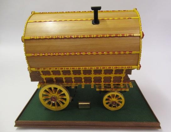 A well made model of a horse drawn gypsy caravan Image