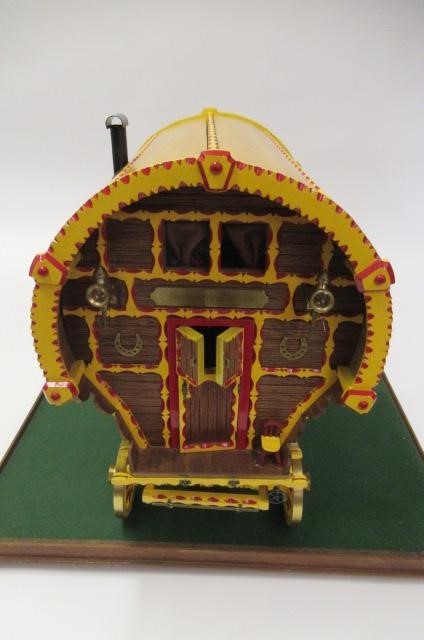 A well made model of a horse drawn gypsy caravan Image