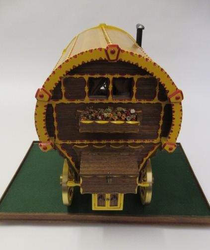 A well made model of a horse drawn gypsy caravan Image