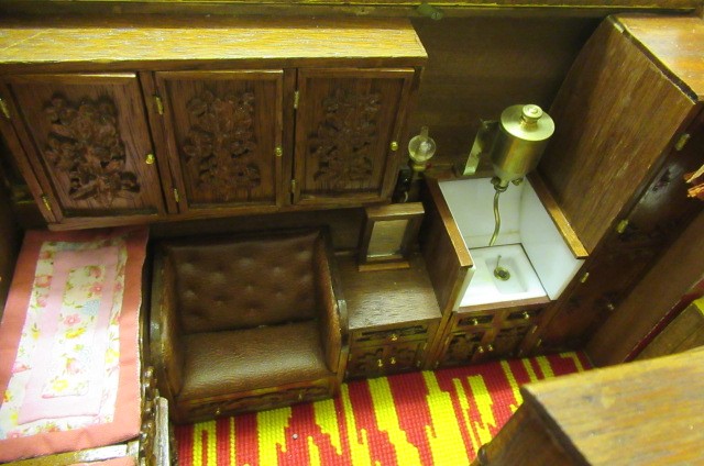 A well made model of a horse drawn gypsy caravan Image