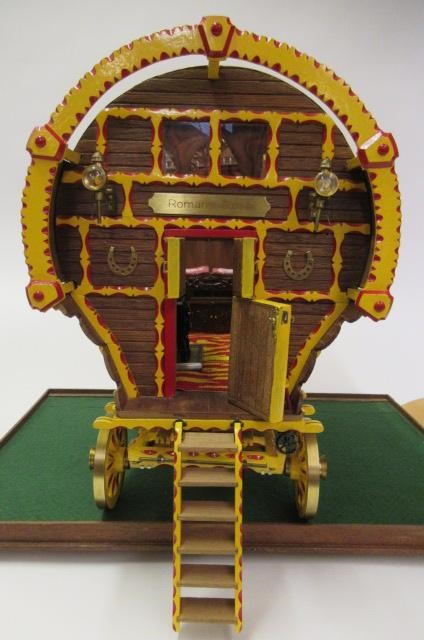 A well made model of a horse drawn gypsy caravan Image