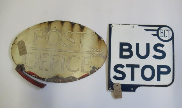 A B.T.C. enamel Bus Stop sign Image