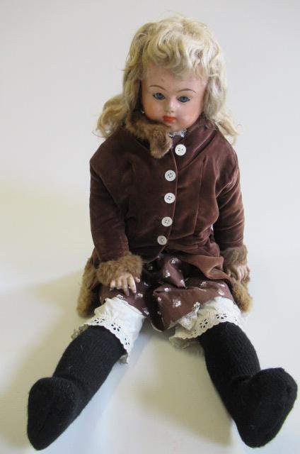 A pre-war all original composition shoulder head doll Image