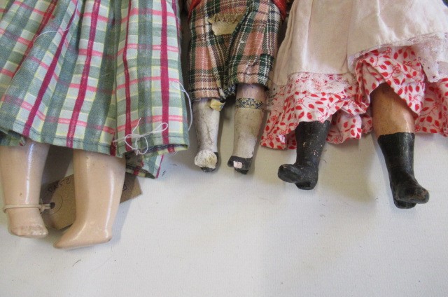 Four German bisque head dolls Image