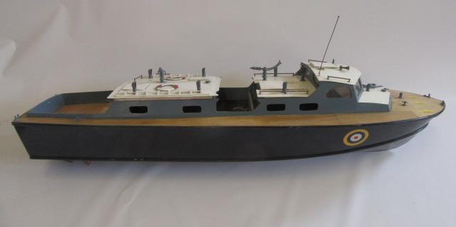 A R.A.F. crash tender model boat with transmitter Image