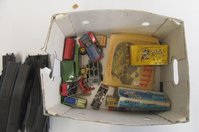 Playworn toys and others including stage coach Image