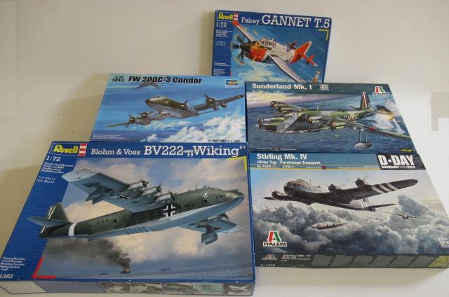 Five 1:72 scale Aircraft kits comprising Revell Gannet Image