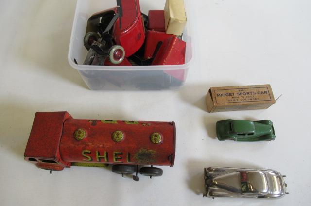Chad Valley construction car parts and clockwork mechanisms Image
