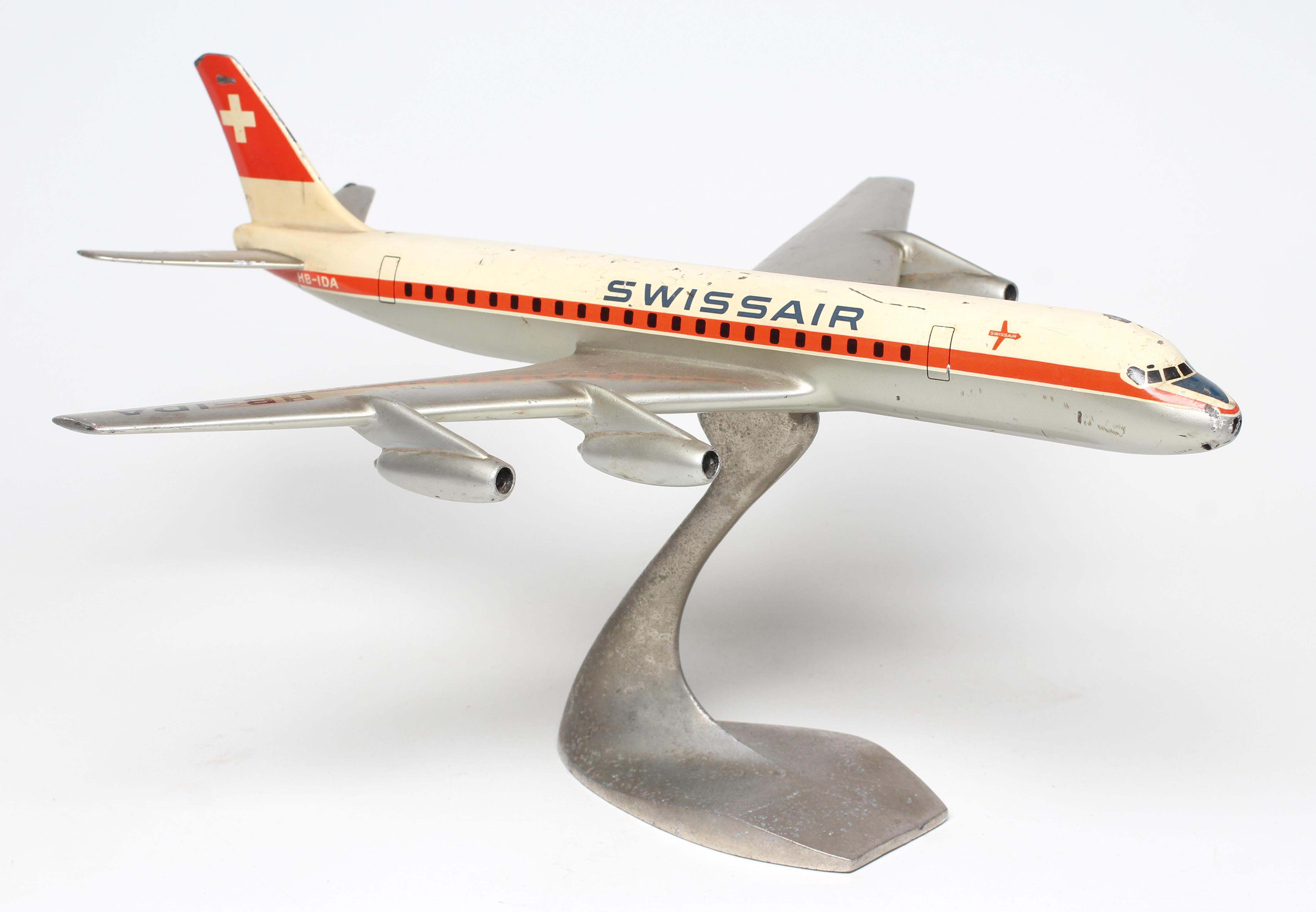 Travel Agent display model of a Swiss Air Boeing 707 Jet Liner Image