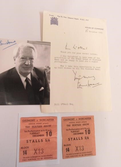 An extensive collection of autographed letters and photographs of 1960's and 1970's Image