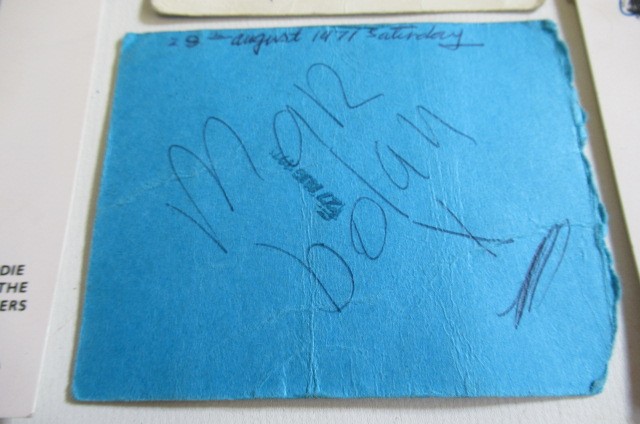 A CONCERT TICKET STUB SIGNED VERSO BY MARC BOLEN Image