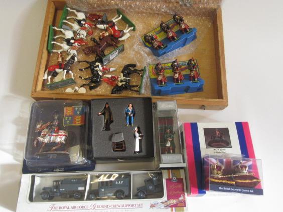 Modern Issues military figures by Britains and others including H.M. Queen Image