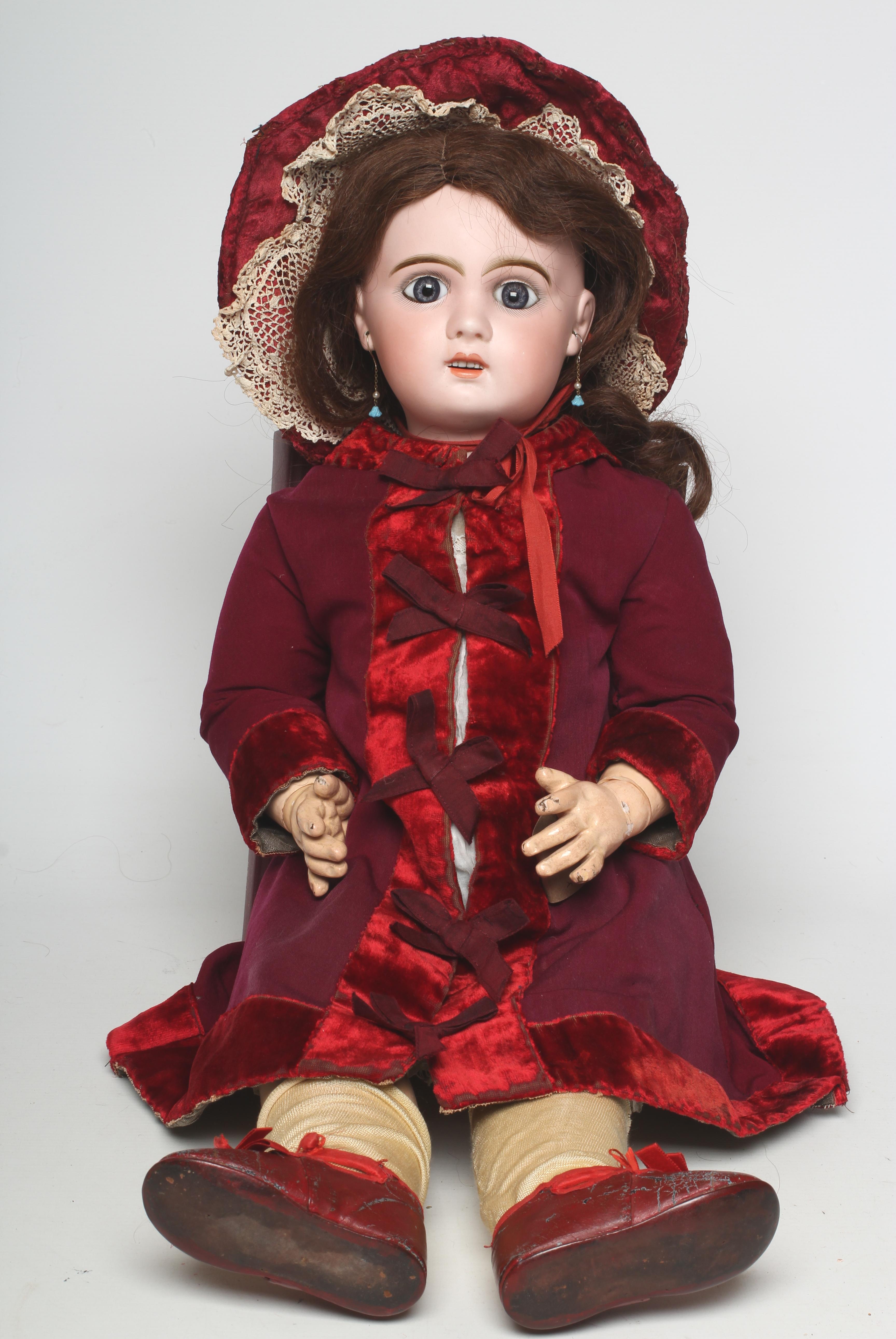 A Tete Jumeau size 12 bisque socket head doll Image