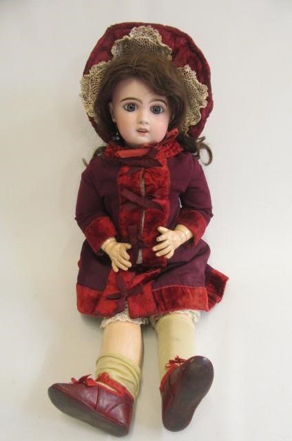 A Tete Jumeau size 12 bisque socket head doll Image