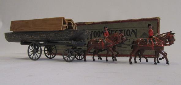 Britains 203 Royal Engineers Pontoon Section with horse drawn wagon and pontoon Image