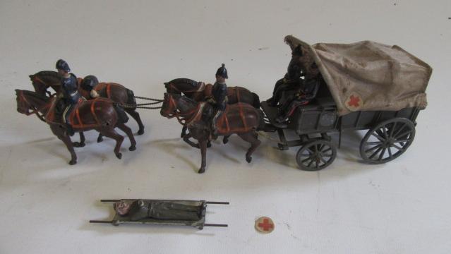 Rare Britains horsedrawn ambulance with four horses and two riders Image
