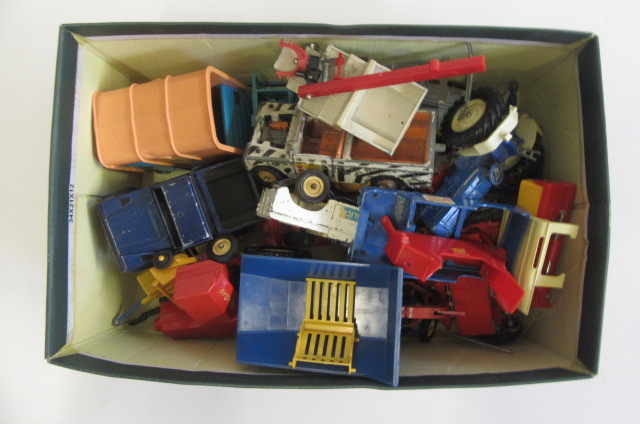 Playworn Britains farm vehicles and equipment Image