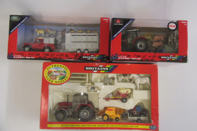 Britains farm vehicles comprising Land Rover and Sheep Farmer Image