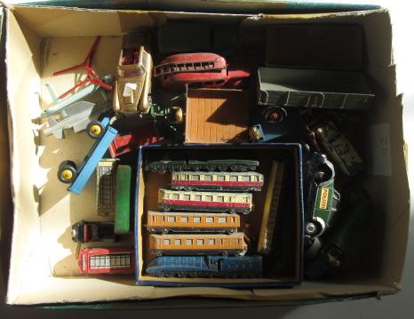Playworn diecast vehicles including Dinky railways Image