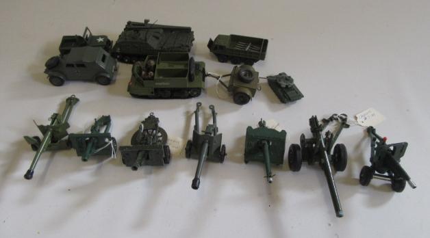 Military Diecast Models by Dinky and others including Field Guns Image