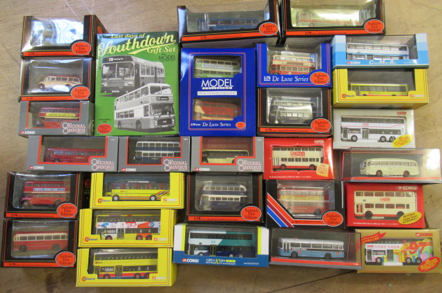 Twenty eight diecast bus models by various makers Image