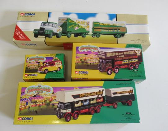 Four Corgi Circus vehicles in Rowlands and Billy Smarts Image