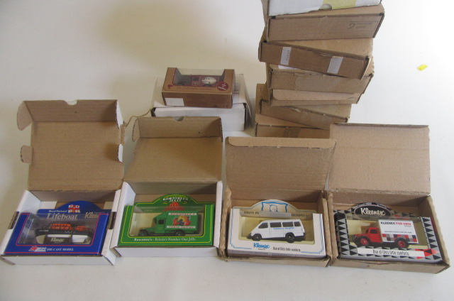 Thirteen Lledo promotional vans including Kleenex Image