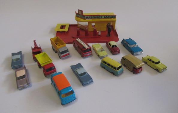 Unboxed Matchbox vehicles including Fire Engine Image