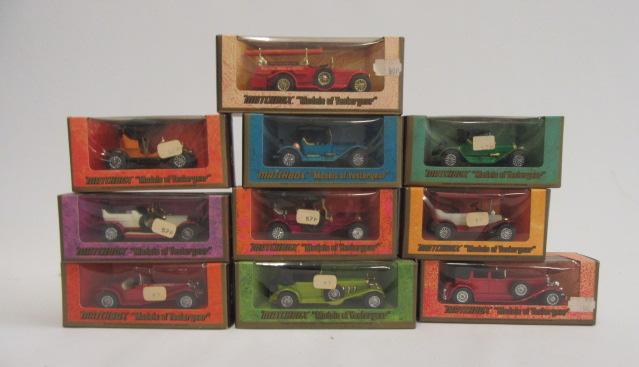 Ten Matchbox Models of Yesteryear including Opel Coupe Image