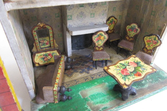 A Silver & Fleming style dolls house of painted wood construction Image