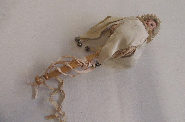 A Schoenau & Hoffmeister bisque head Marotte doll with blue glass eyes Image