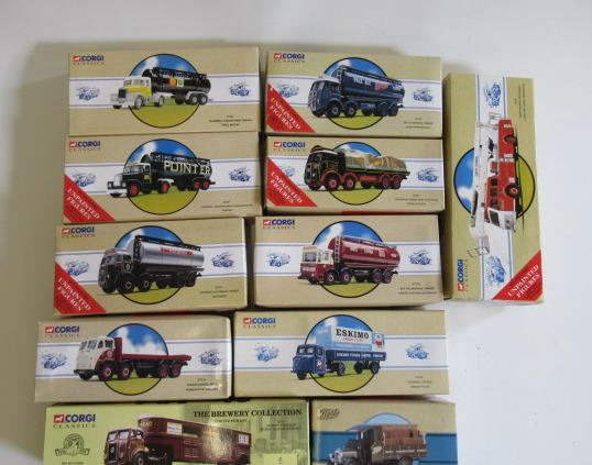 Eleven Corgi Classics including Whitbread Horse transporter Image
