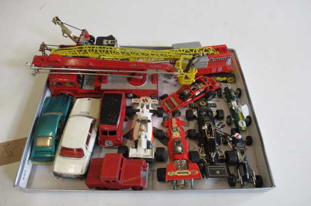 Playworn Corgi vehicles including Simon Snorkel fire engine Image