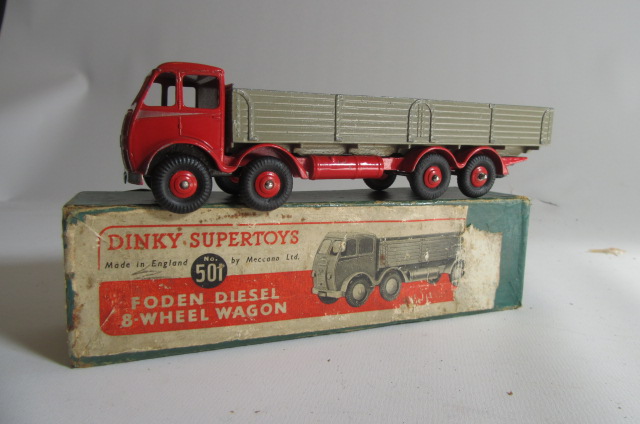 Dinky 501 Foden Wagon 1st Type Cab finished in red and grey Image