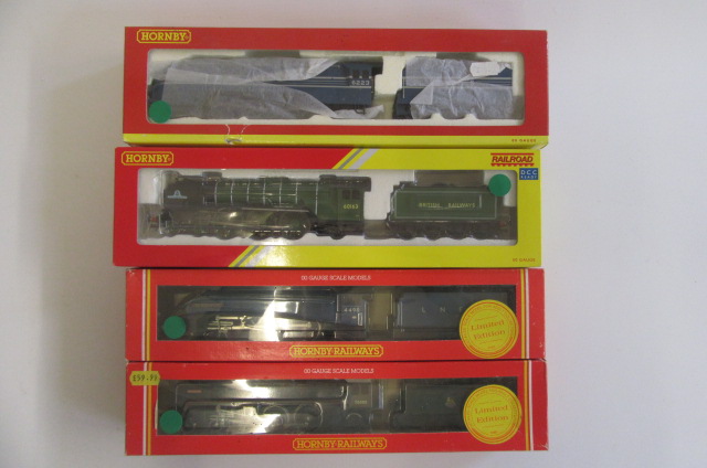 Four Hornby locomotives comprising Rail Road Tornado A1 R507 Britannia Image