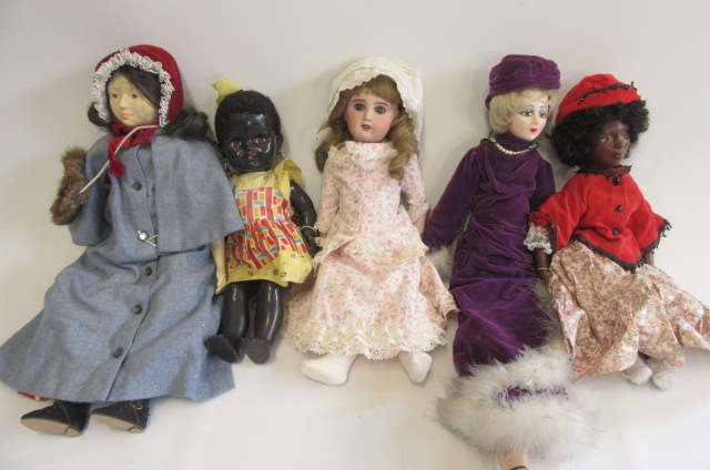 An S.F.B.J. bisque socket head doll with blue glass sleeping eyes Image