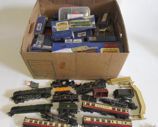 Playworn Hornby Dublo trains including 2-6-4 B.R. tank Image