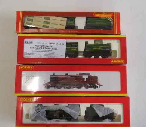 Four Hornby locomotives comprising Battle of Britain Class Fighter pilot Image
