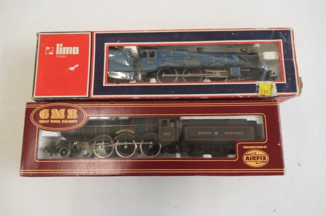 Lima King Class locomotive King Charles II in B.R. blue and Airfix G.W.R. Caerphilly Castle Image