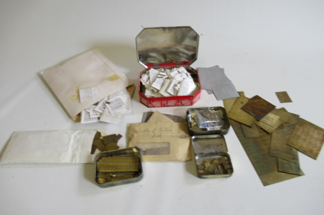 A large quantity of etched brass locomotive name plates and Train Head Boards Image